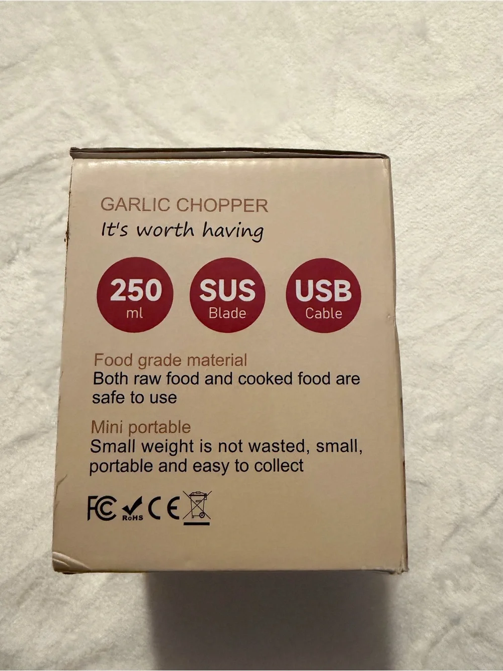 Garlic Chopper - Wireless and Portable (White/Clear)